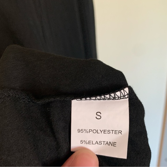 Women’s Small AMAZON Black Curvy Fitted Spaghetti Strap Midi Dress w/ Pockets - Picture 5 of 7